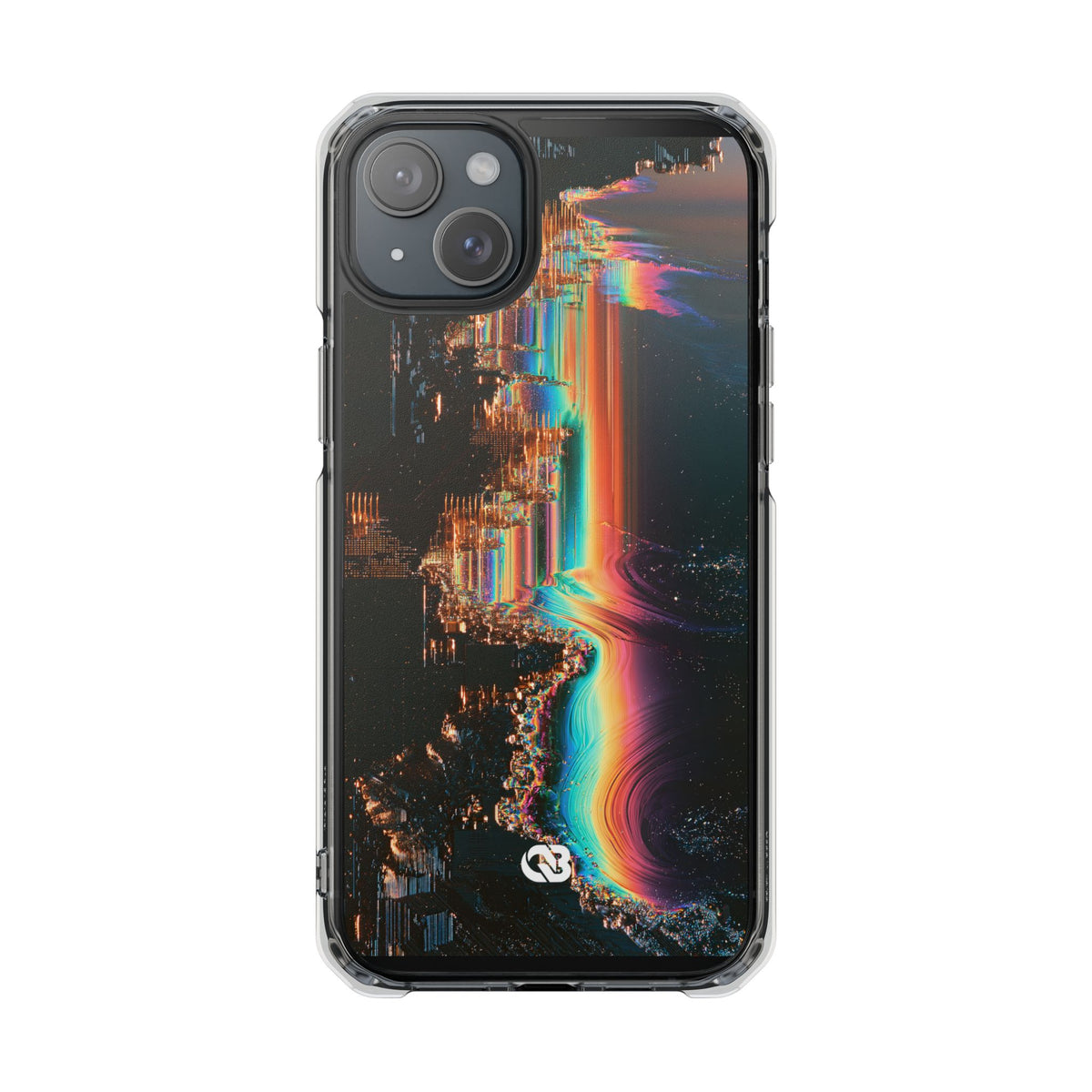 Prismatic Circuit · Clear Impact Magnetic Phone Case for iPhone · Black
