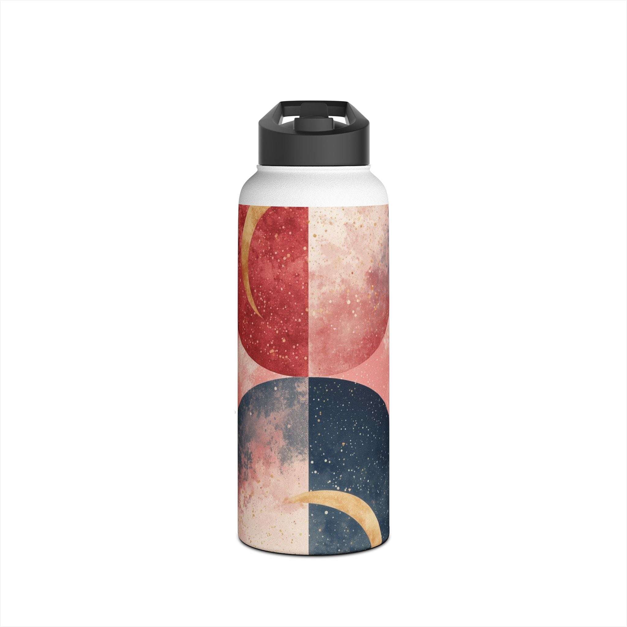 Golden Crescents Crimson - Stainless Steel Water Bottle