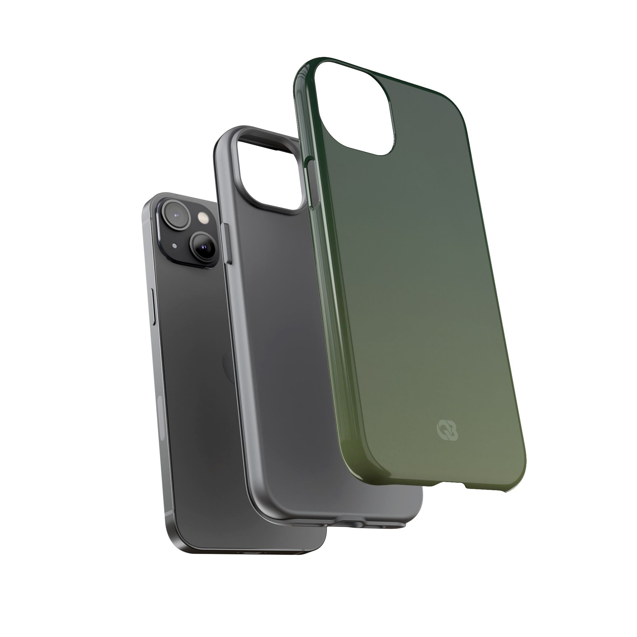 Green Tough Phone Case for iPhone - Shadow Moss Grain