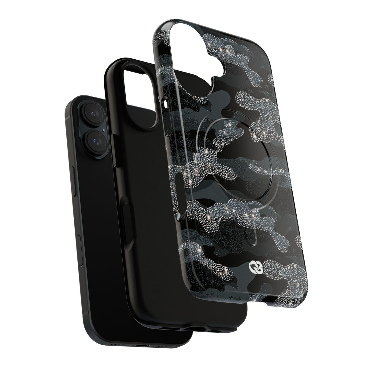 Glitter Shadow Camo · Tough 2.0 Magnetic Phone Case for iPhone · Black
