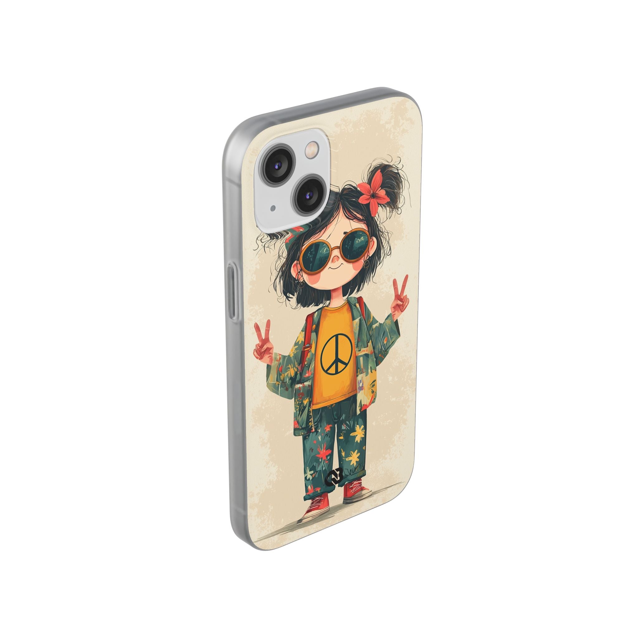 Retro Peace Girl · Soft Phone Case for iPhone