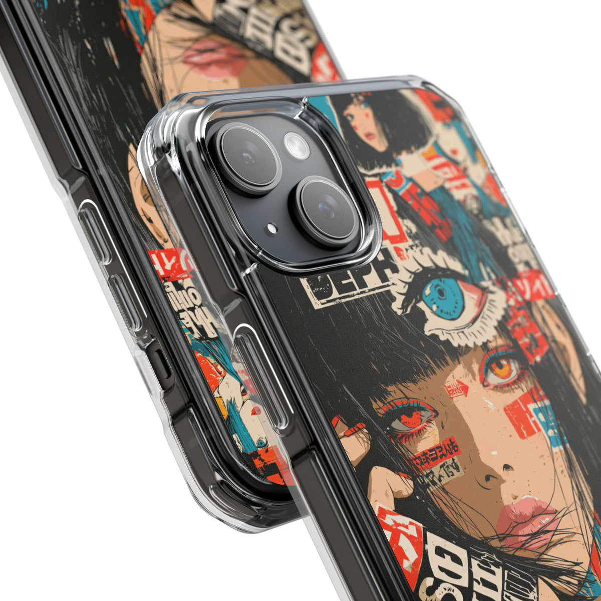 Shibuya Street Collage · Clear Impact Magnetic Phone Case for iPhone · Red