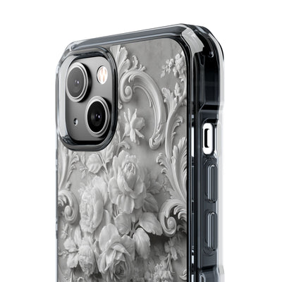 Rococo Marble Rose · Clear Impact Magnetic Phone Case for iPhone · White