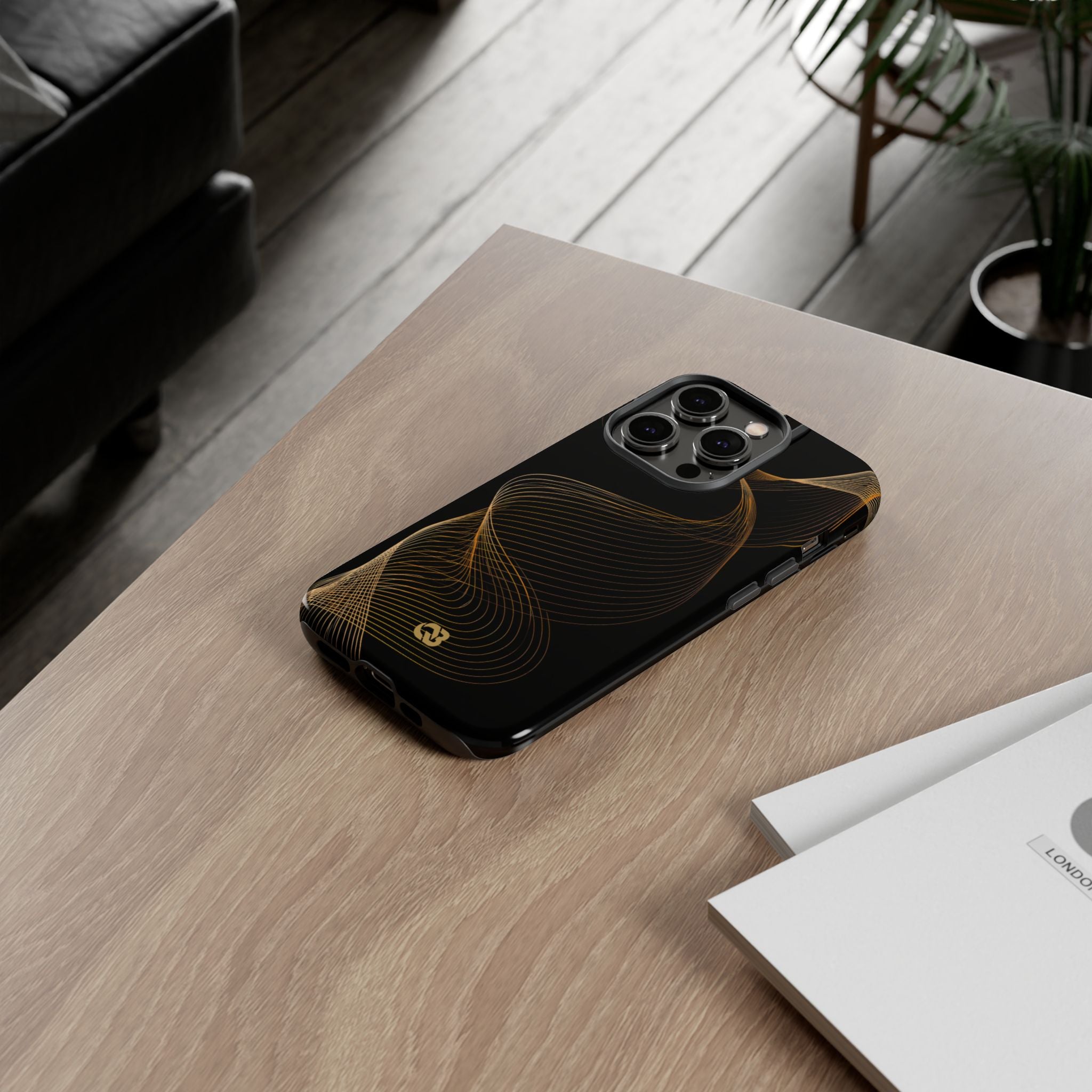 Gold Tough Phone Case for iPhone - Burnished Bronze Helix