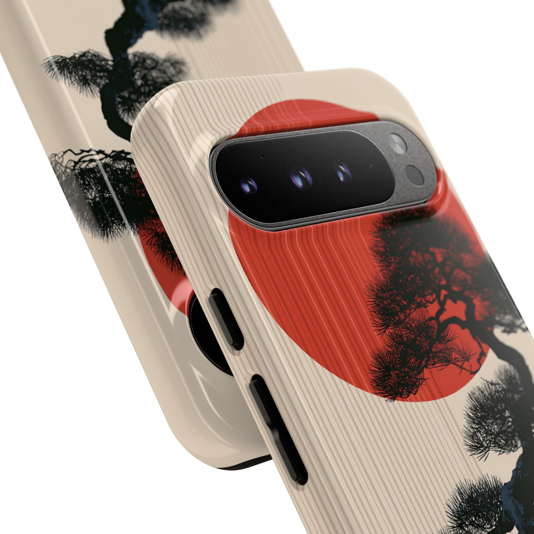 Beige Tough Phone Case for Google Pixel - Kyoto Crimson Pine