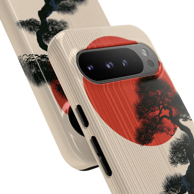 Beige Tough Phone Case for Google Pixel - Kyoto Crimson Pine