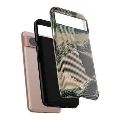 Green Tough Phone Case for Google Pixel - Lunar Moss Topography