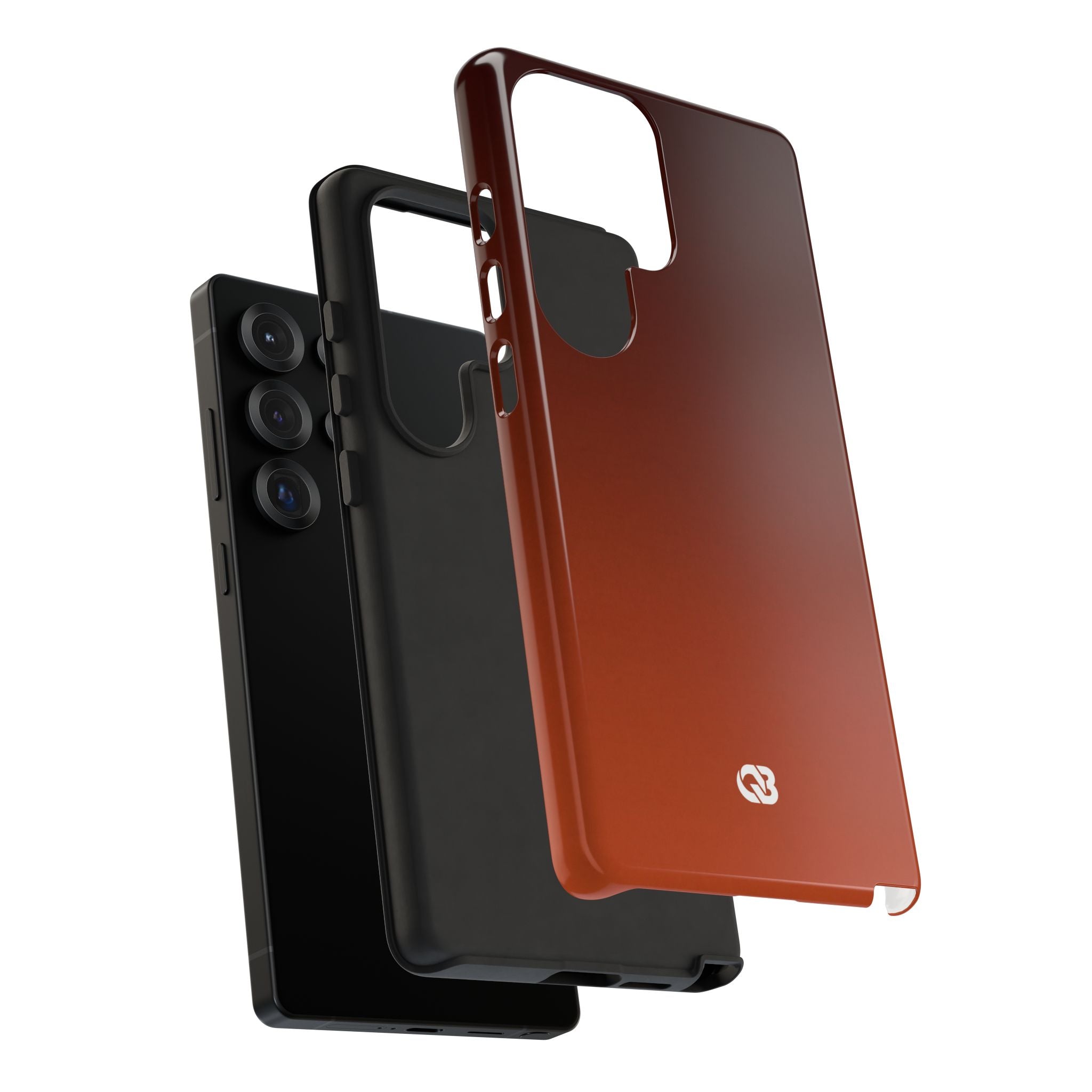 Orange Tough Phone Case for Samsung - Obsidian Ember Fade