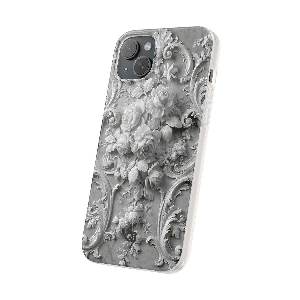 Rococo Marble Rose · Lite Phone Case for iPhone ·  White