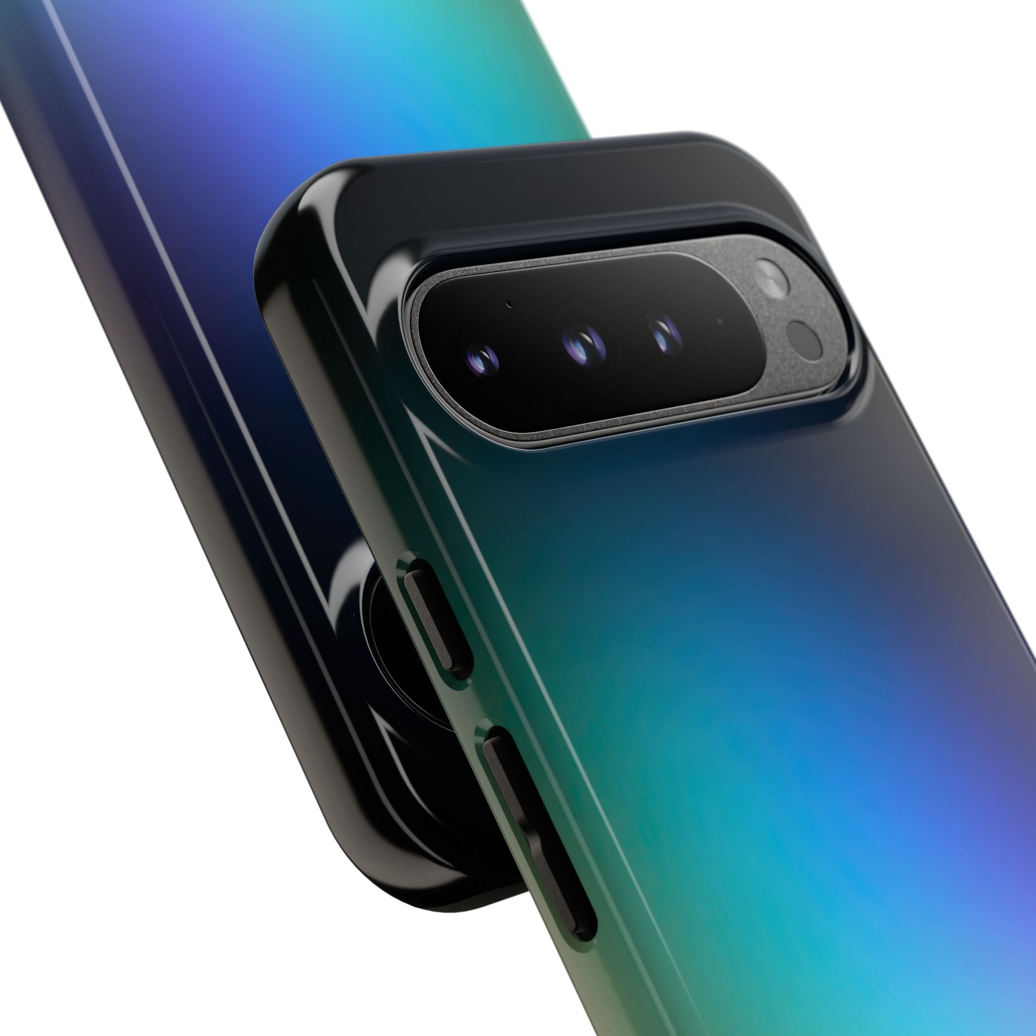 Black Tough Phone Case for Google Pixel - Electric Prism Grain