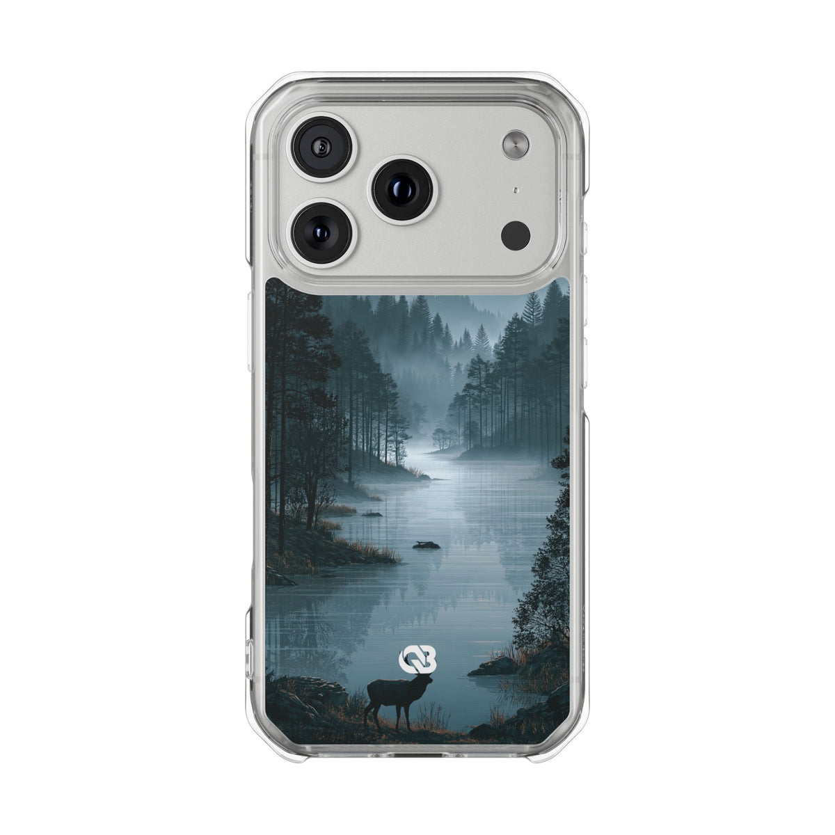 Silent Nordic Fjord · Clear Impact Magnetic Phone Case for iPhone · Blue