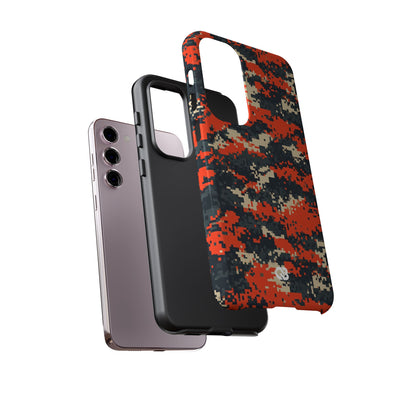 Signal Pixel Camo · Tough Phone Case for Samsung · Orange
