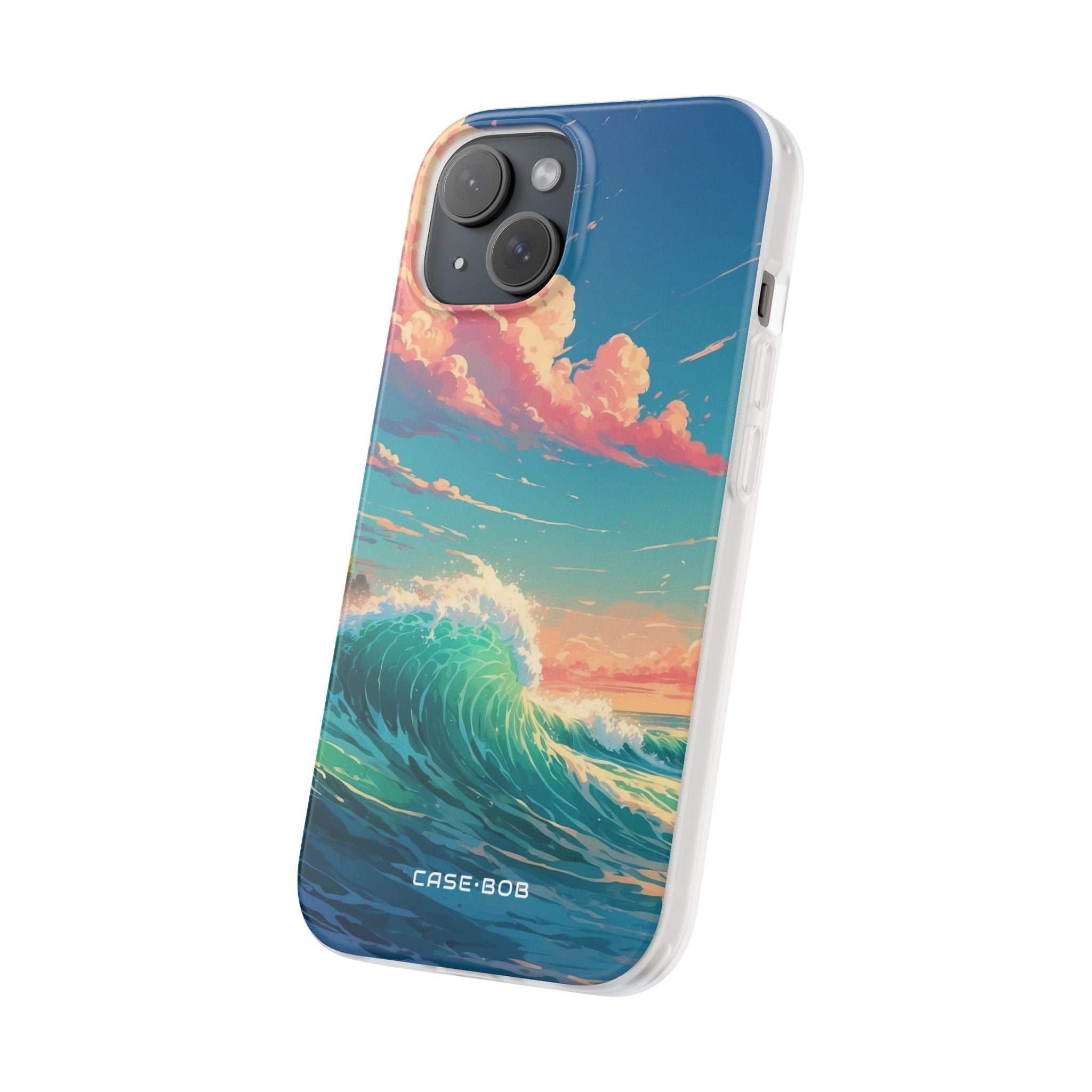 Turquoise Curl iPhone 15 Case - Soft