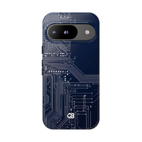 Blue Tough Phone Case for Google Pixel - Cobalt Data Stream