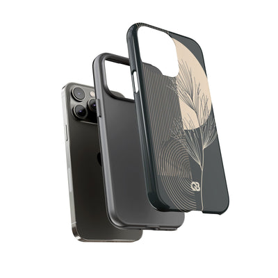 Black Tough Phone Case for iPhone - Obsidian Sand Willow