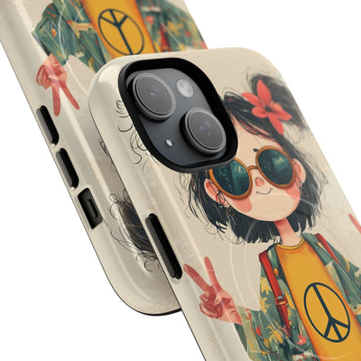Retro Peace Girl · Tough+ Phone Case for iPhone · Magsafe