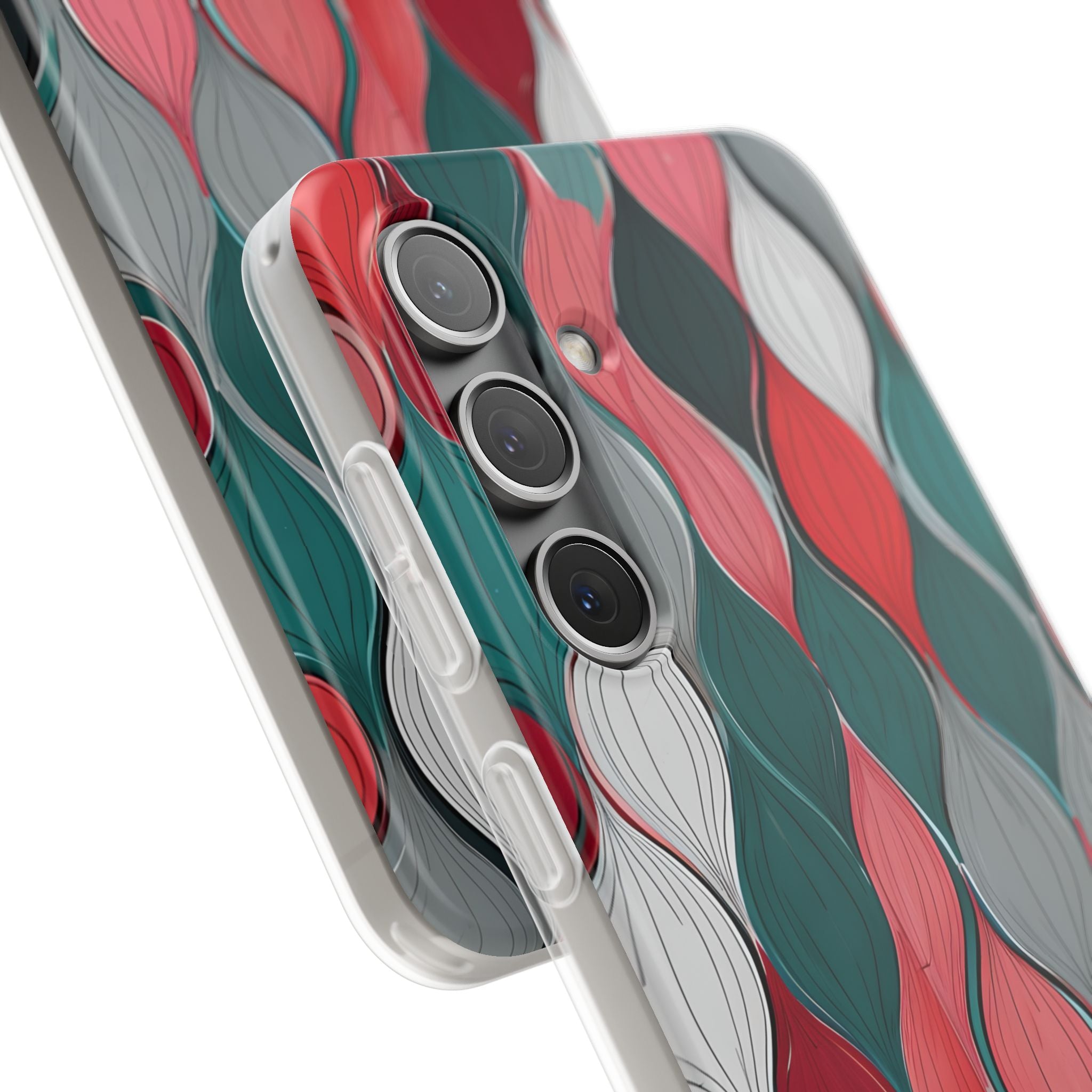 Leaf Cascade Teal Samsung S24 Case - Soft