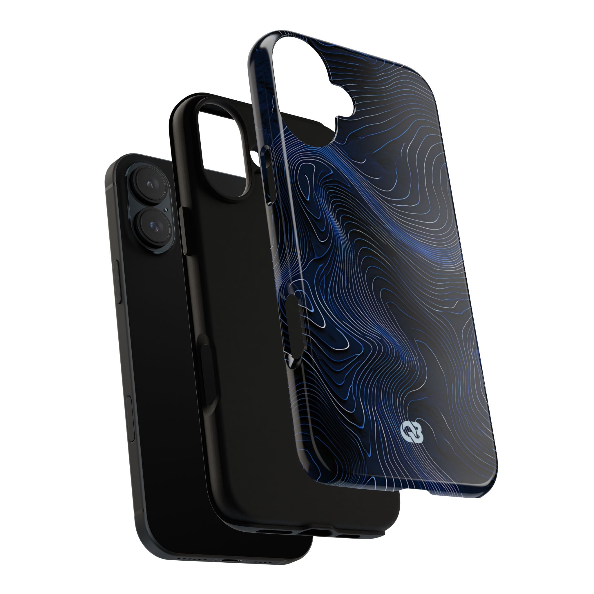 Blue Tough Phone Case for iPhone - Cobalt Contour Ridge