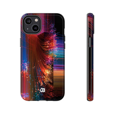 Black Tough Phone Case for iPhone - Cyber Optic Streak
