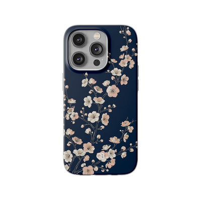 Midnight Plum Blossom · Lite Phone Case for iPhone ·  Blue