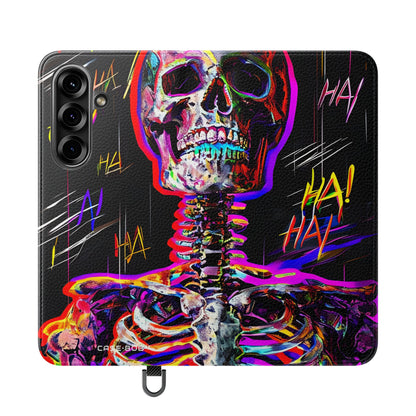 Neon Skelet Lach - Samsung S25 Case - Portemonnee