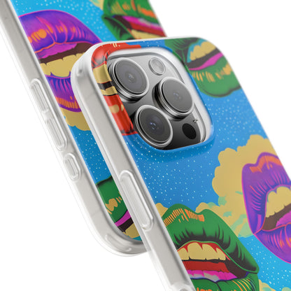 Värikäs Lipscape iPhone 16 Pro -pehmeä suojakotelo