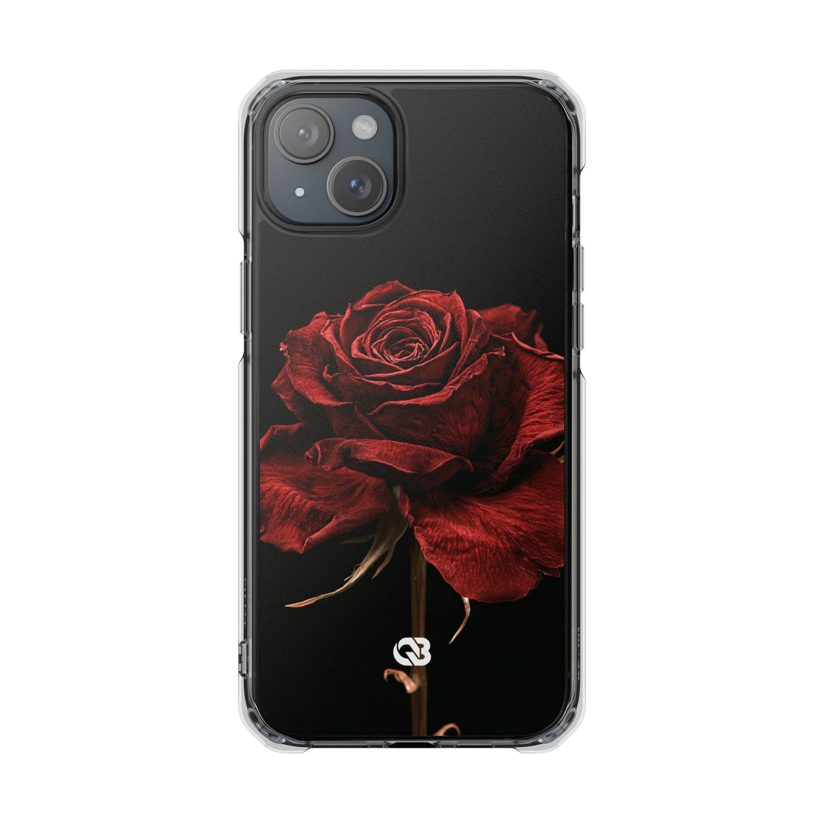 Crimson Noir Rose · Clear Impact Magnetic Phone Case for iPhone ·  Black