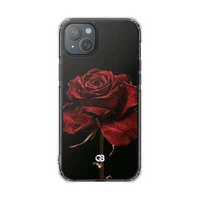 Crimson Noir Rose · Clear Impact Magnetic Phone Case for iPhone ·  Black