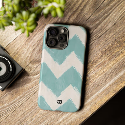 Teal Painted Chevron · Tough Phone Case for iPhone