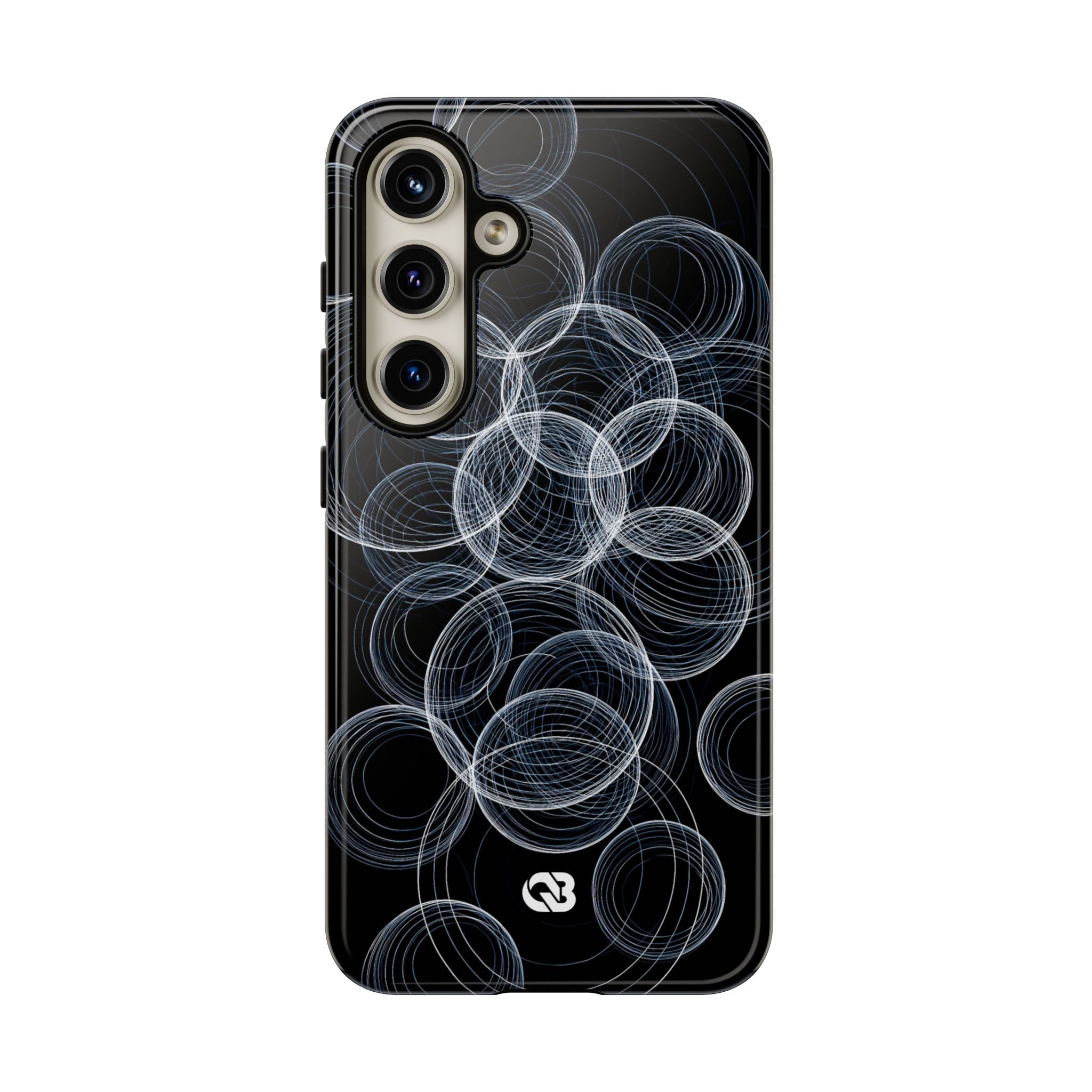 Black Tough Phone Case for Samsung - Frosted Ring Matrix