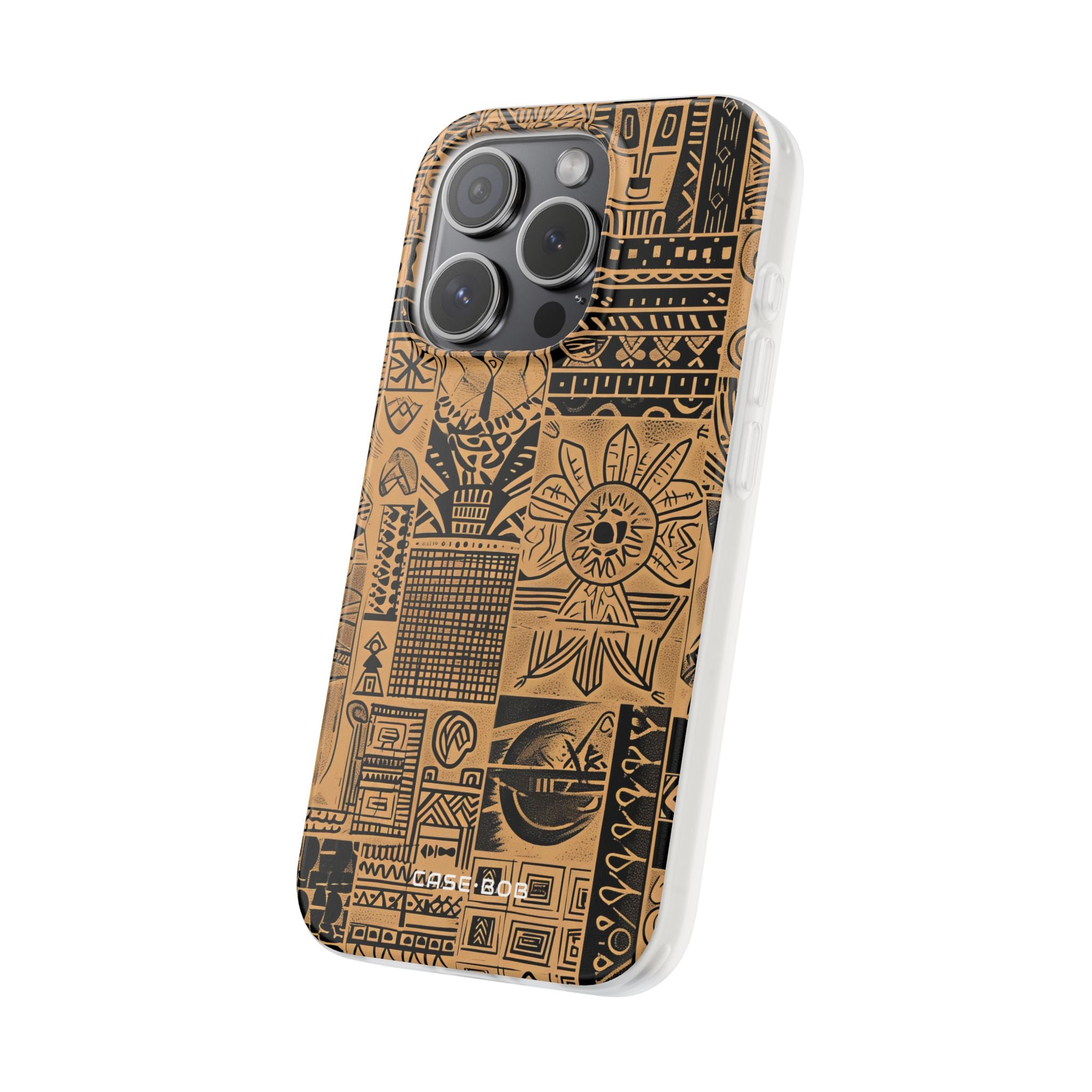 Tribal Faces iPhone 15 Pro Cover - Soft