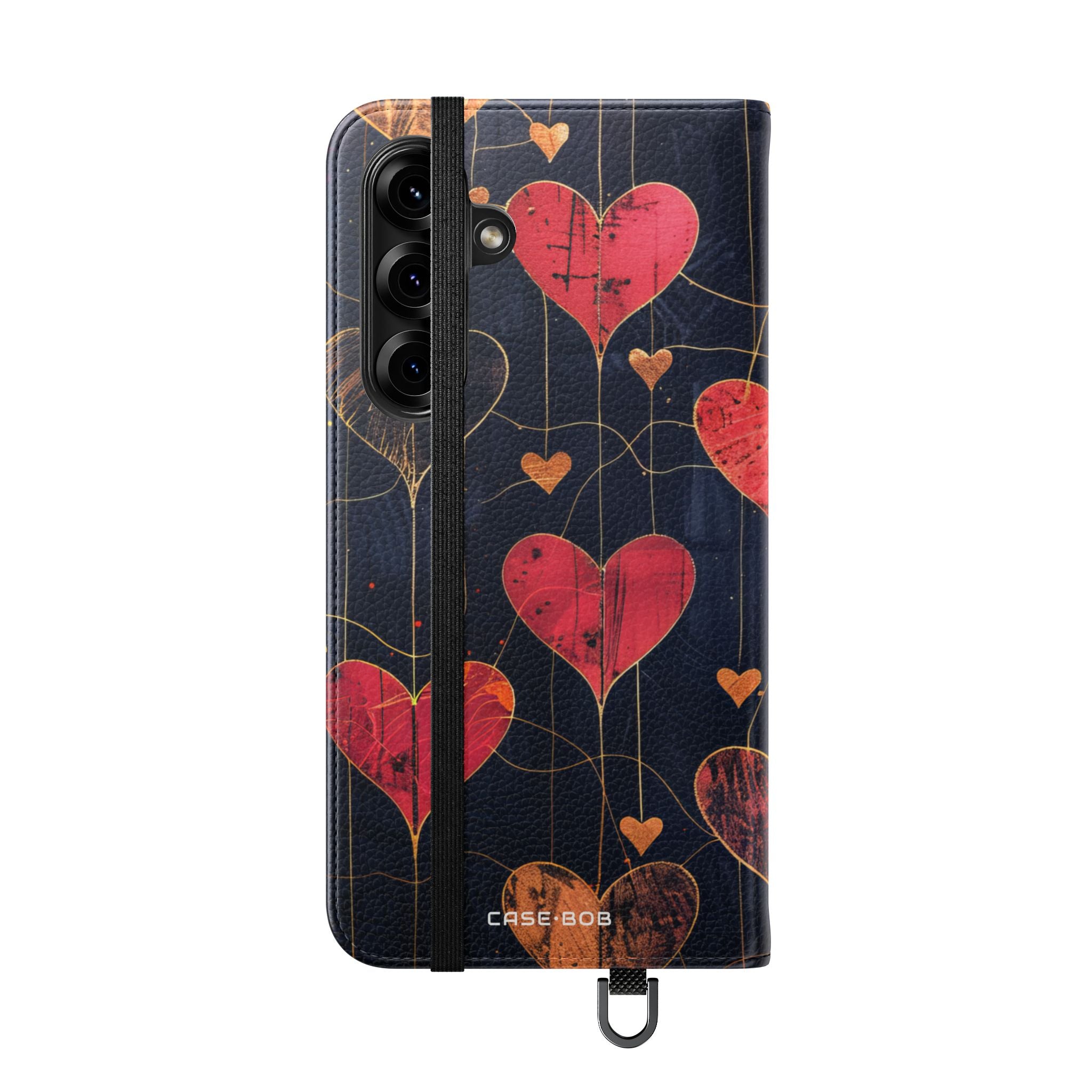 Textured Heart Grid - Samsung S25+ Case - Wallet