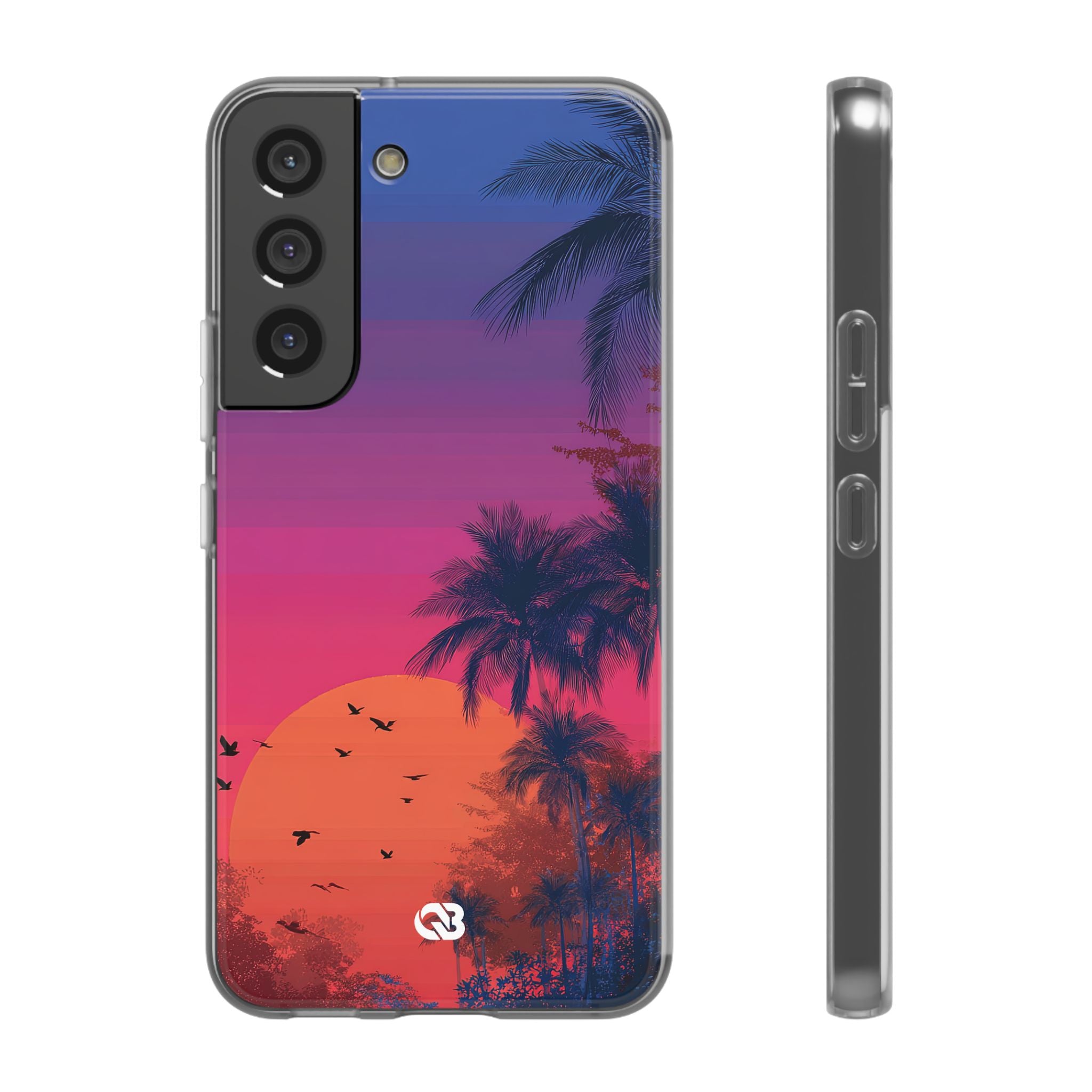 Neon Horizon Palms · Soft Handyhülle für Samsung