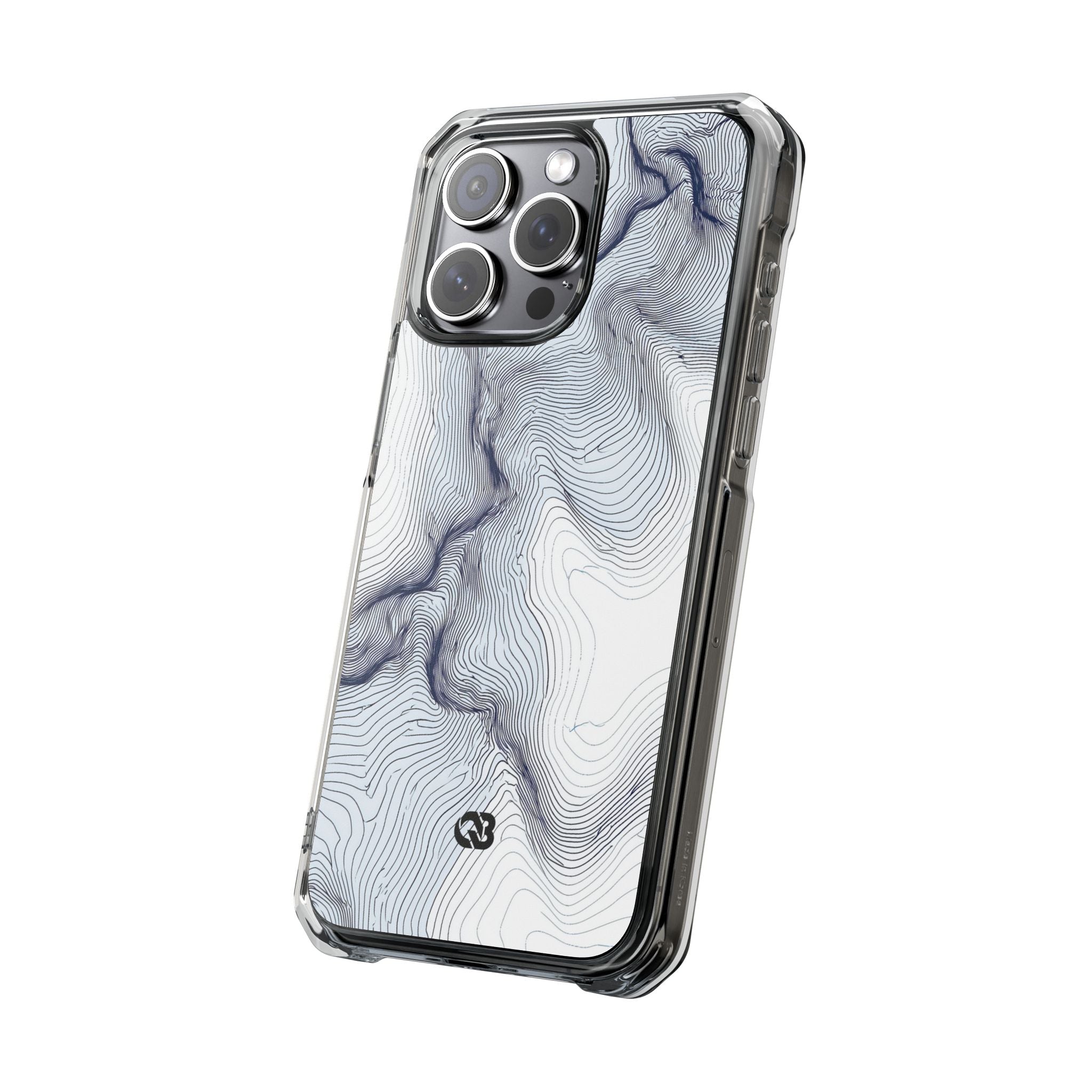 White Impact MagSafe Phone Case for iPhone - Nordic Ridge Topo