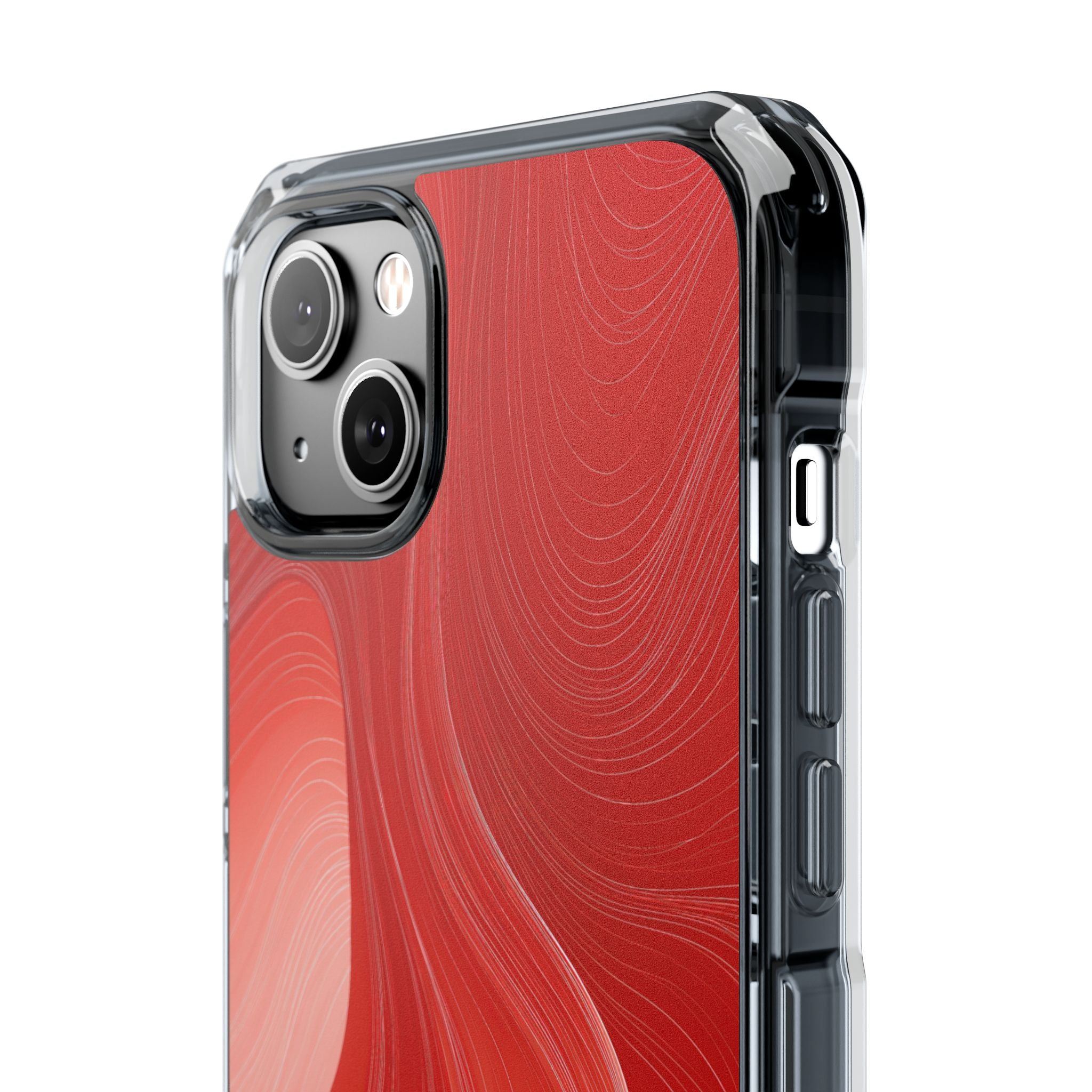 Red Impact MagSafe Phone Case for iPhone - Crimson Silk Strands