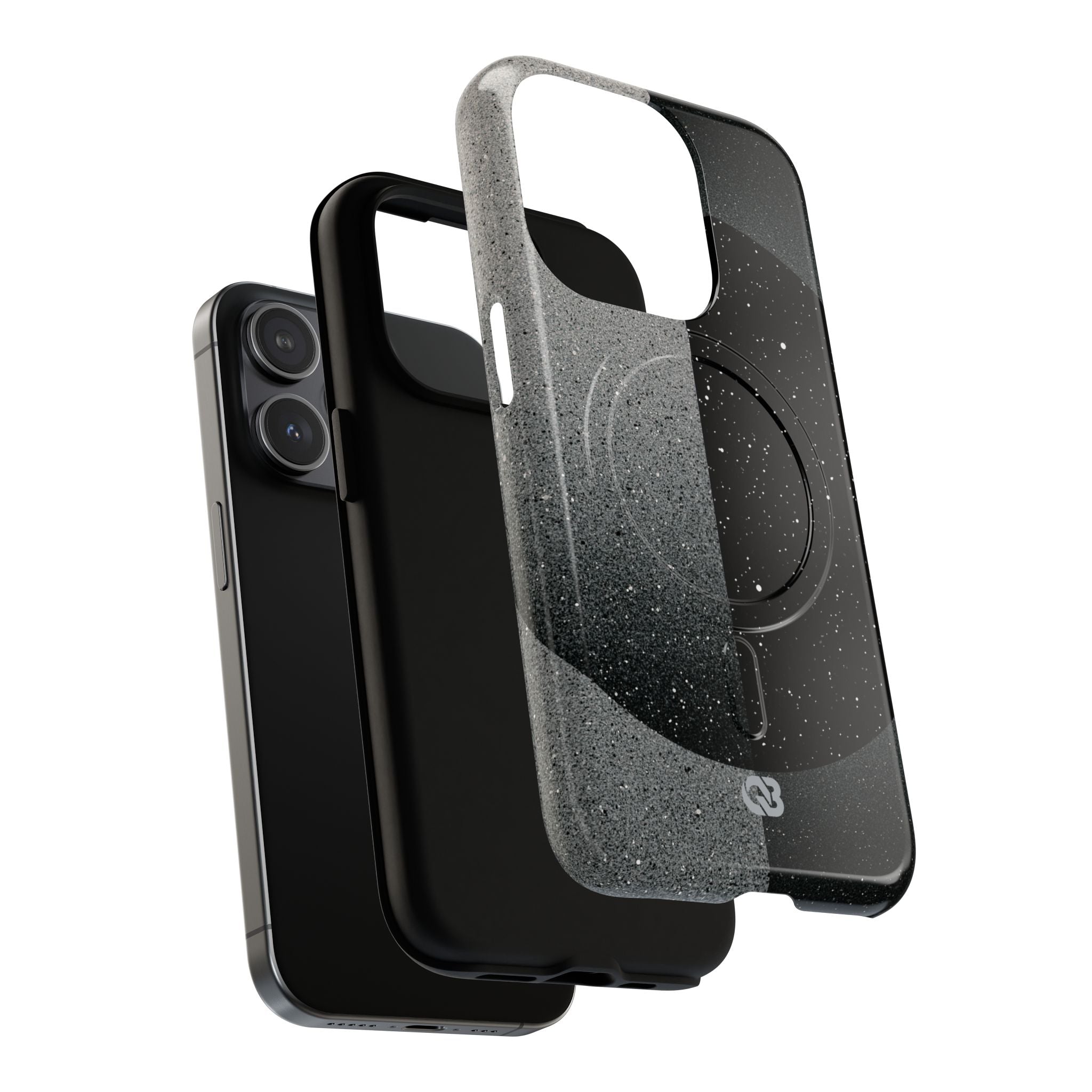 Black Tough 2.0 Magsafe Phone Case for iPhone - Lunar Static Orbit