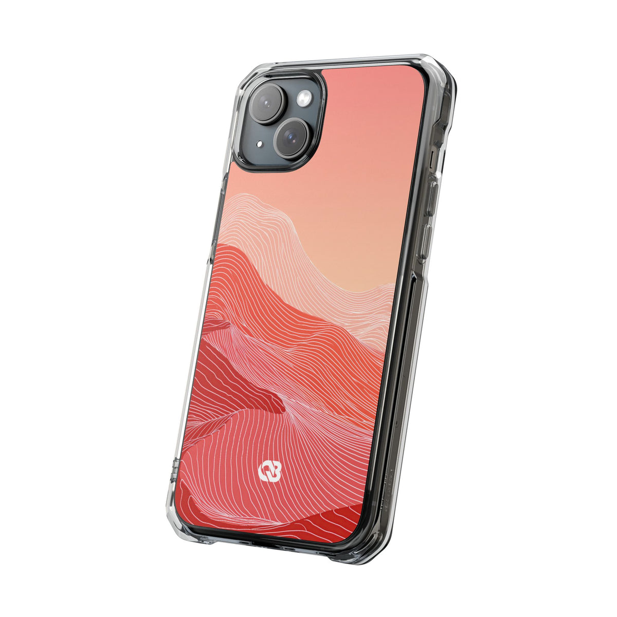 Coral Ridge Contours · Clear Impact Magnetic Phone Case for iPhone · Red