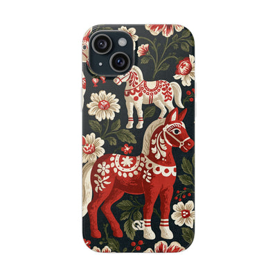 Nordic Dala Meadow · Lite Phone Case for iPhone ·  Red