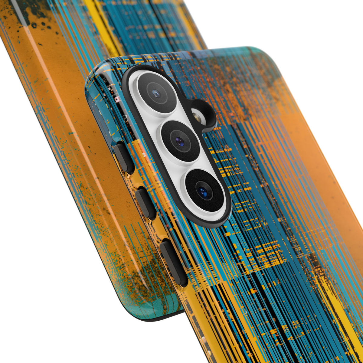 Cyber Glitch Stream · Tough Phone Case for Samsung · Teal