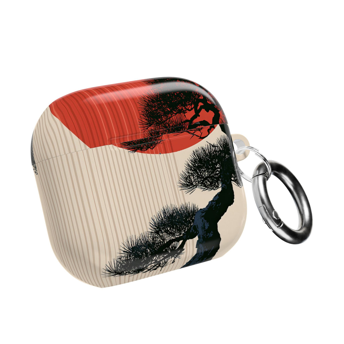 Crimson Sun Bonsai · Hard Case for AirPods & AirPods Pro · Beige