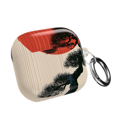 Crimson Sun Bonsai · Hard Case for AirPods & AirPods Pro · Beige