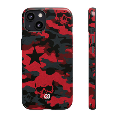 Crimson Skull Camo · Tough Phone Case for iPhone · Red