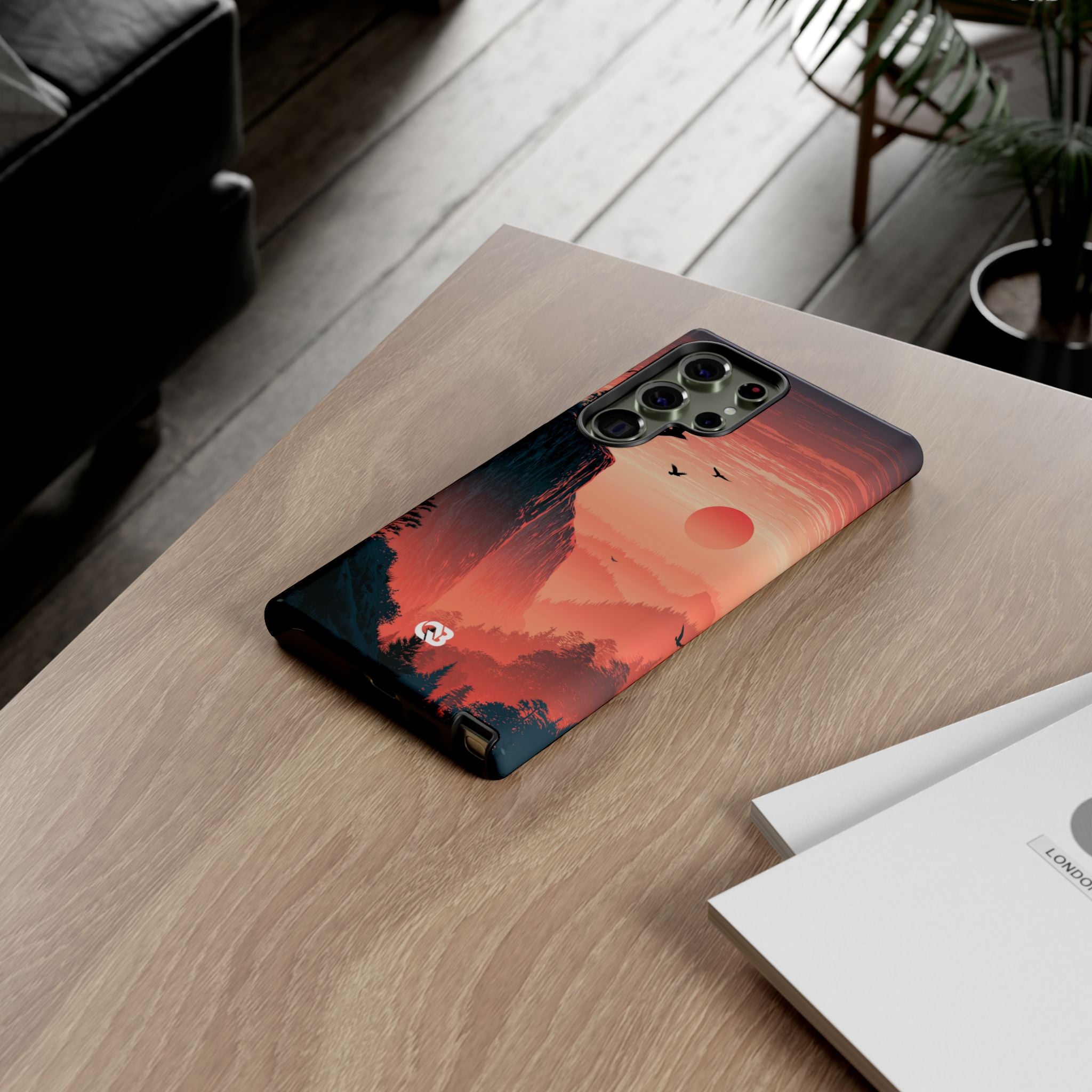 Orange Tough Phone Case for Samsung - Crimson Ridge Flight