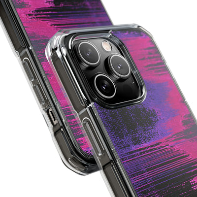 Neon Signal Shift · Clear Impact Magnetic Phone Case for iPhone · Purple