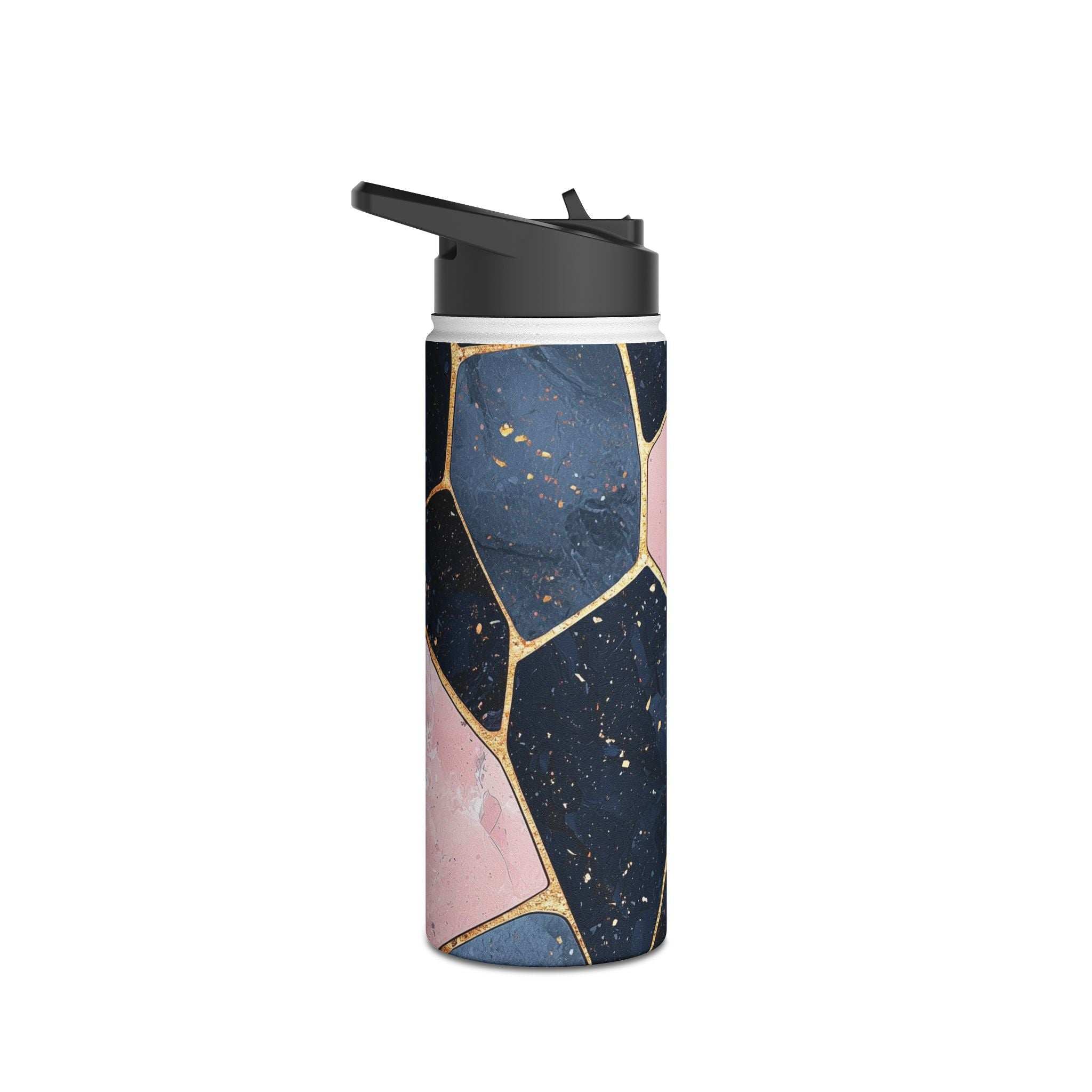 Golden Mosaic Navy - Stainless Steel Water Bottle