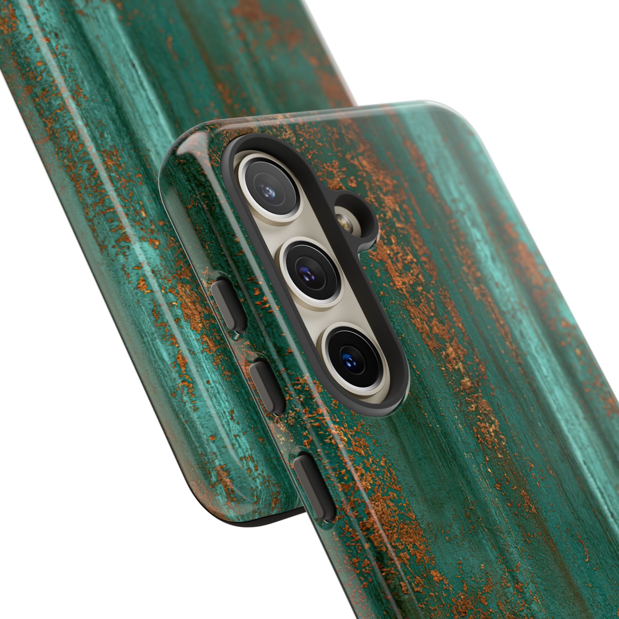 Teal Tough Phone Case for Samsung - Verdigris Copper Siding