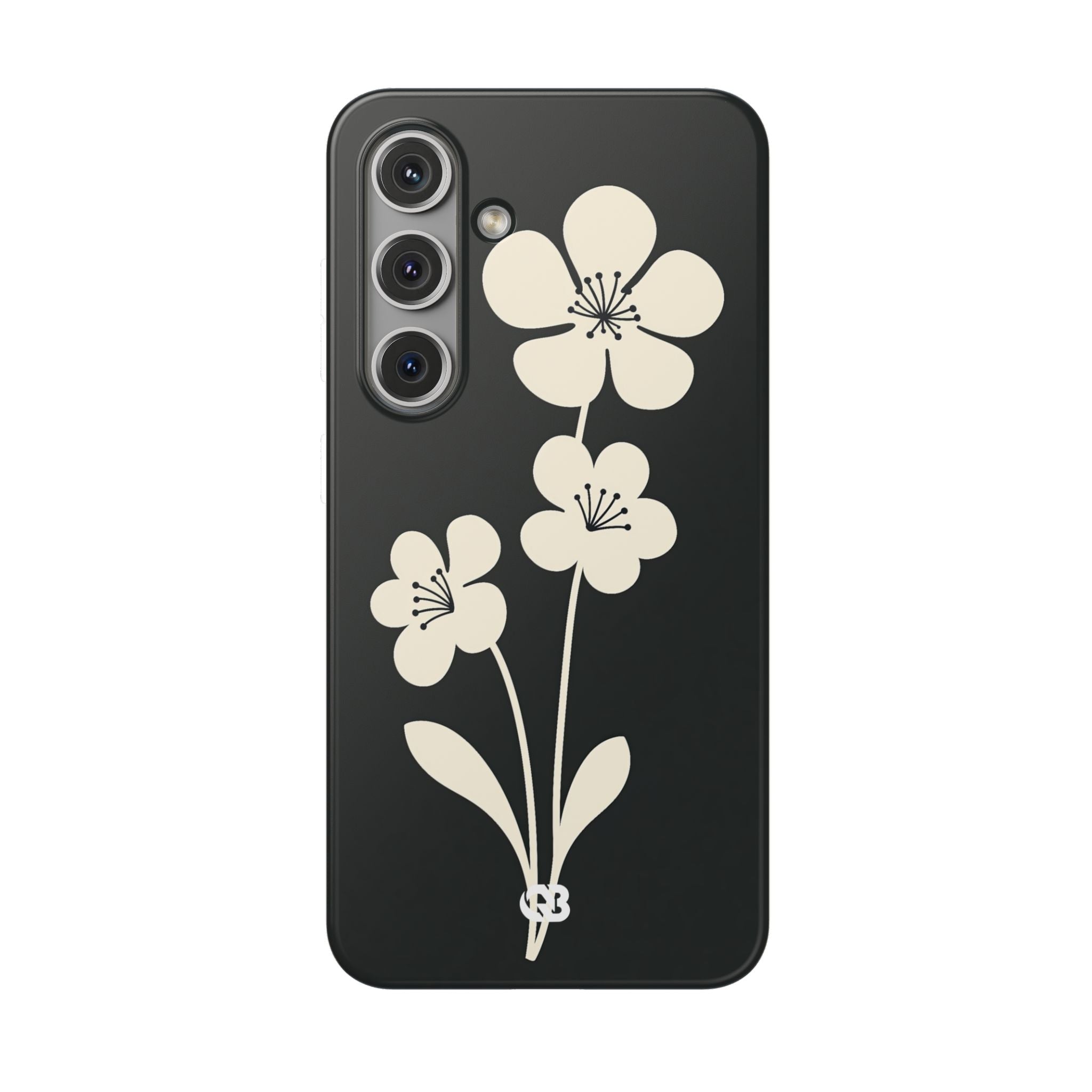 Black Lite Phone Case for Samsung - Obsidian Cream Bloom