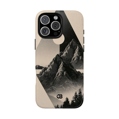Beige Tough Phone Case for iPhone - Obsidian Summit Parchment