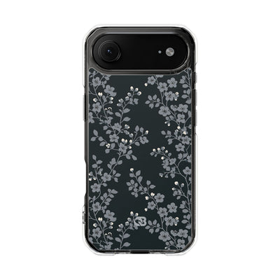 Black Impact MagSafe Phone Case for iPhone - Midnight Slate Blossom