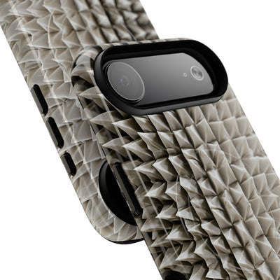 Beige Tough 2.0 Magsafe Phone Case for iPhone - Bone Spiked Grid
